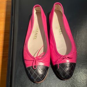 Authentic Chanel Hot Pink Ballet Flats - 36.5